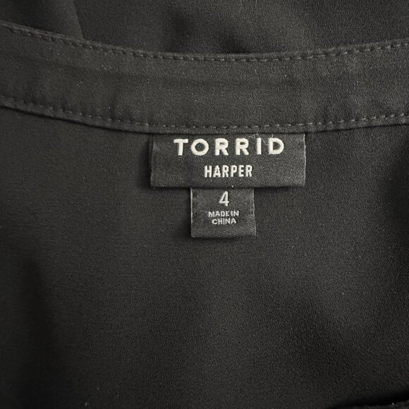 Torrid 4X BLACK Harper 3/4 Sleeve Plus Size Top Blouse Tunic Pullover - Picture 11 of 15